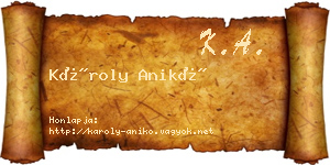 Károly Anikó névjegykártya