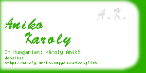aniko karoly business card