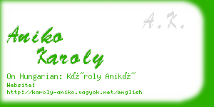 aniko karoly business card